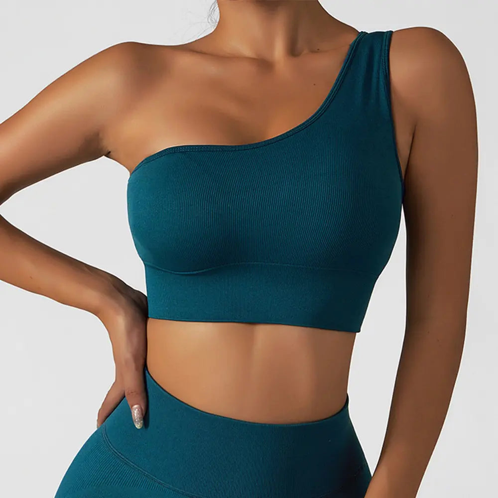 Summer Oblique Shoulder Yoga Tops