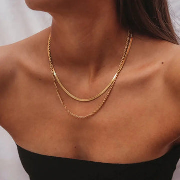 18K Gold Plated  Chain Layer Necklace