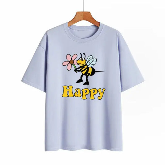 Bee Happy Stylish T-Shirt For Women