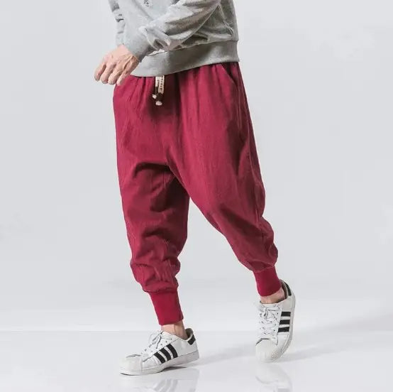 Solid Elastic Waist Streetwear Joggers