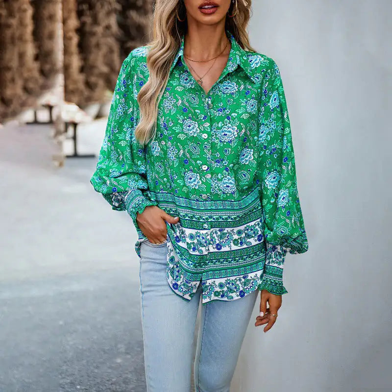 Long Sleeve Women's Printed Shirt